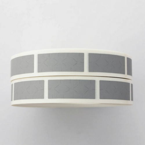 Label Scratch off / scratch e cor prata no adesivo retangular