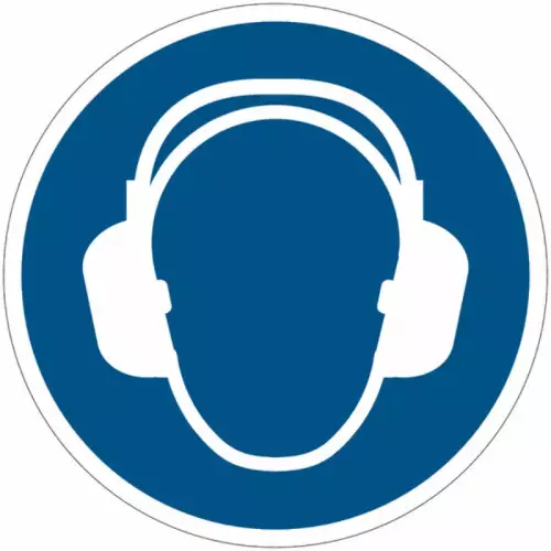 Safety Sign ISO7010 - Hearing Protection Must Be Worn M003