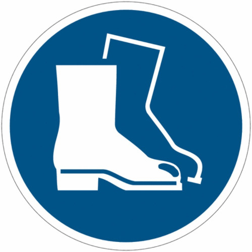 Safety Sign ISO 7010 - Foot Protection Must Be Worn M008