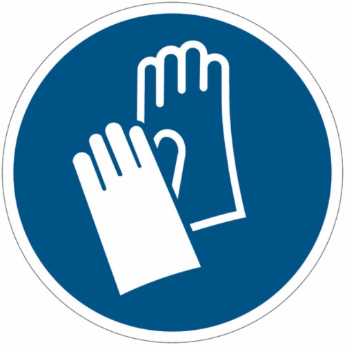 Pictograma adhesivo ISO 7010 - Guantes protectores obligatorios
