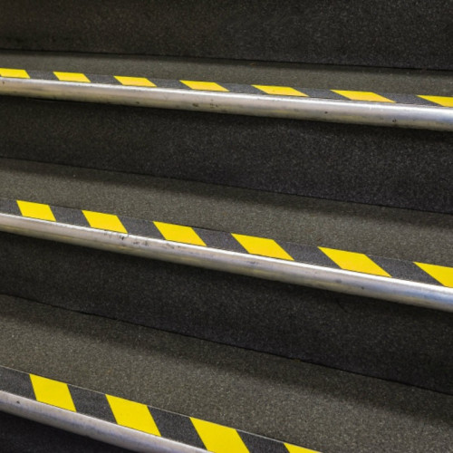 Black and Yellow Chevron Hazard Anti Slip adhesive tape for