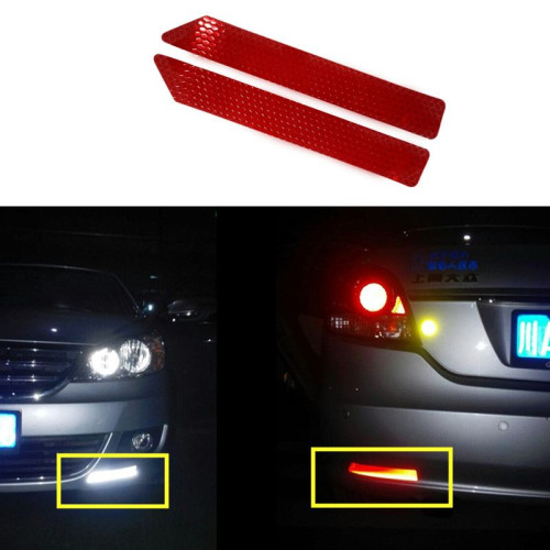 4 car bumper safety reflective adhesive strips - 20cm x 3 cm