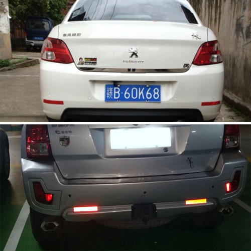 4 car bumper safety reflective adhesive strips - 20cm x 3 cm