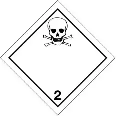 Placa de advertência transporte de “gases tóxicos" ADR Melhor