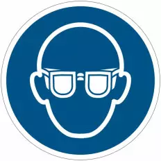 Placa de simbolo internacional IS0 7010 - Oculos De Segurança