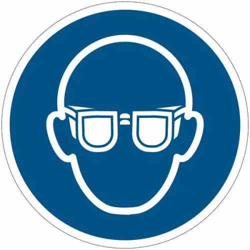 Cartelli di obbligo ISO 7010 "Occhiali protettivi obbligatori"