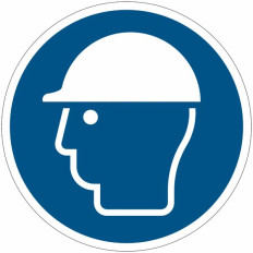 Safety Sign ISO 7010 - Protective Helmet Must Be Worn M008