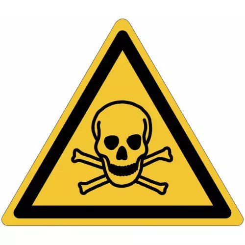 ISO 7010 General Warning Sign "Toxic Materials" - W016