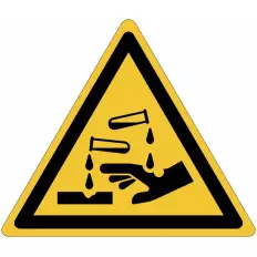 ISO 7010 General Warning Sign for "Caustic materials" W023