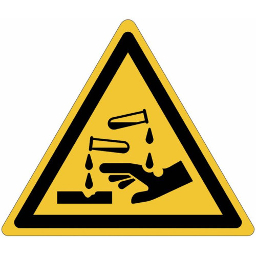 ISO 7010 General Warning Sign for "Caustic materials" W023 Best