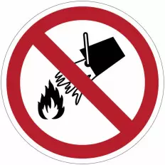 Ban Sign "Do not switch off with water" - P011