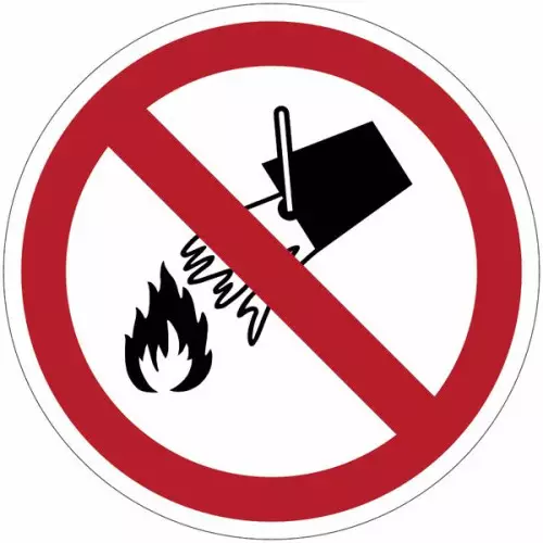 Señales de prohibición ISO 7010 "Prohibido apagar con agua"-
