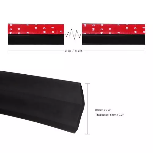 Universal Front Bumper Spoiler Rubber Skirt Protector - 2,5MT