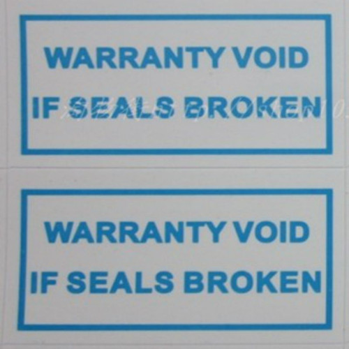 100 "Warranty void" Adhesive anti-tampering labels - 10x20mm