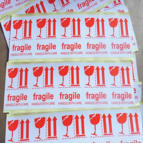 50 Etichette adesive “FRAGILE, maneggiare con cura” - 8x6cm