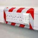 Ruban autocollant réfléchissant de signalisation rouge et blanc