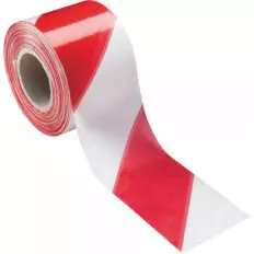 Nastro segnaletico bianco/rosso in polietilene 200m x 70mm 2
