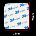 100 Autocollants carrés double face 3M™ T1600 PE FOAM VHB à