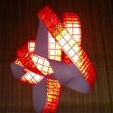High visibility fluorescent red reflective fabric sew on tape -