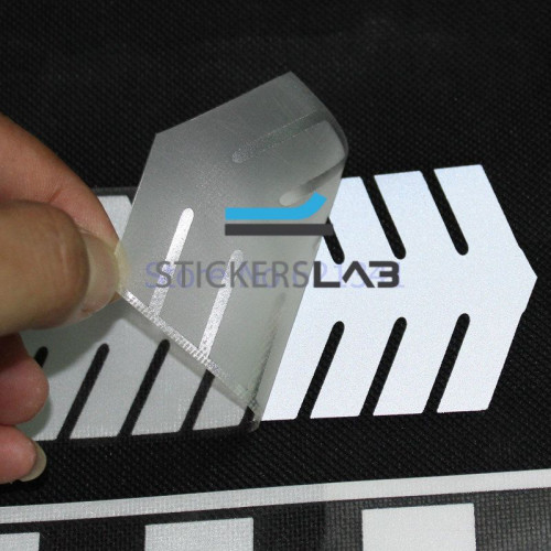 Cinta Adhesiva Reflectante plateada termo soldable a flechas -