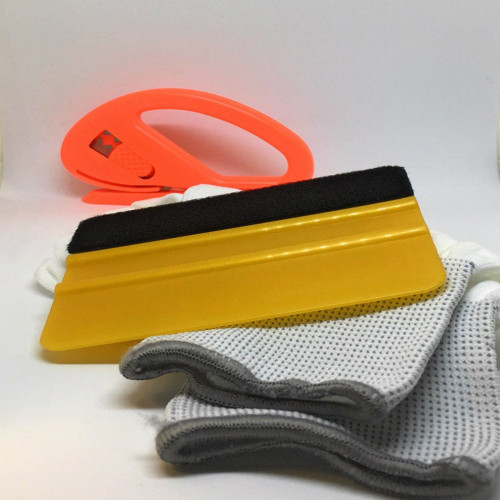 Car wrap application kit (Gloves – 3M™ gold squeegee – Snitty