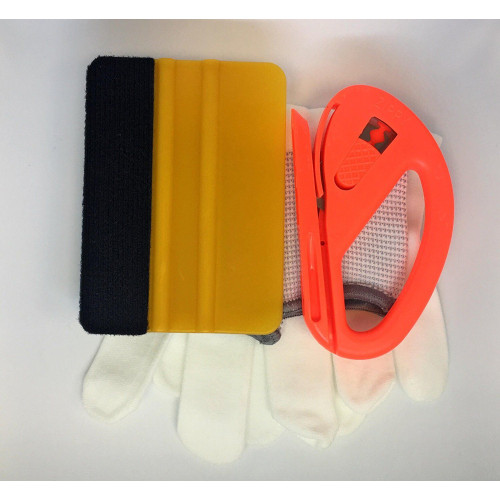 Car wrap application kit (Gloves – 3M™ gold squeegee – Snitty