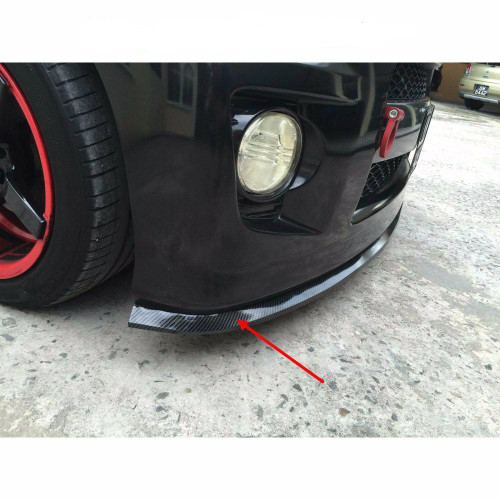 Universal Front Bumper Spoiler Rubber Skirt Protector (Carbon