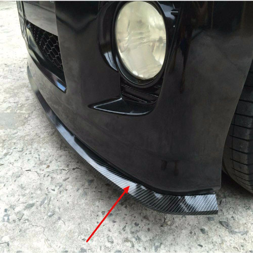 Universal Front Bumper Spoiler Rubber Skirt Protector (Carbon