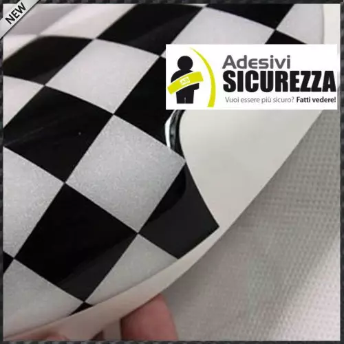 Pellicola adesiva con bandiera a scacchi bianco/nero per