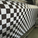 Shiny Black and White Checkered Car Wrap decorative vynil film