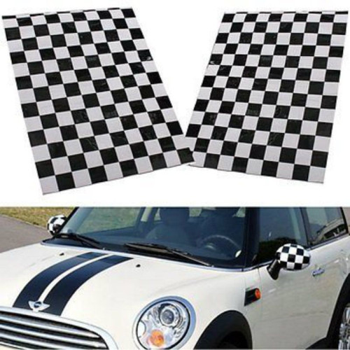 Shiny Black and White Checkered Car Wrap decorative vynil film