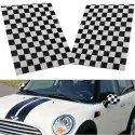 Shiny Black and White Checkered Car Wrap decorative vynil film