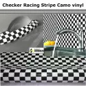 Shiny Black and White Checkered Car Wrap decorative vynil film