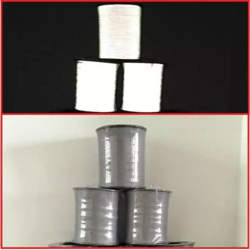 Brechendes silbernes Nähband aus PET - 100mt x 2mm Bester