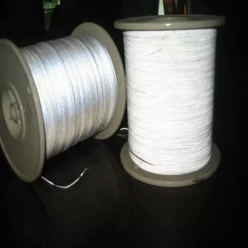 Nastro da cucire in PET rifrangente silver - 100mt x 2mm