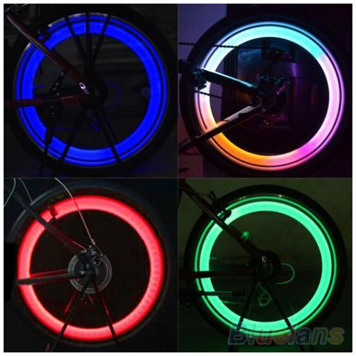 2x Abdeckkappen-Ventil-Rad mit Batterien in 4 Farben LED Bester