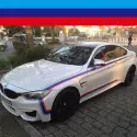 Glossy adhesive flag BMW M series racing sport for car body