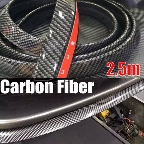 Universal Front Bumper Spoiler Rubber Skirt Protector (Carbon