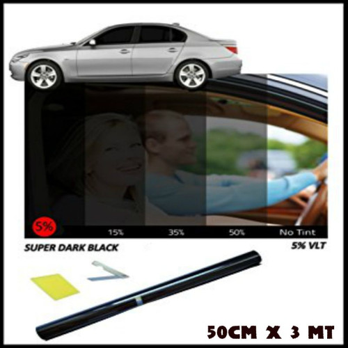 Kratzfeste Verdunklungsfolie fèr Autoscheiben VLT 5% - 5cm x