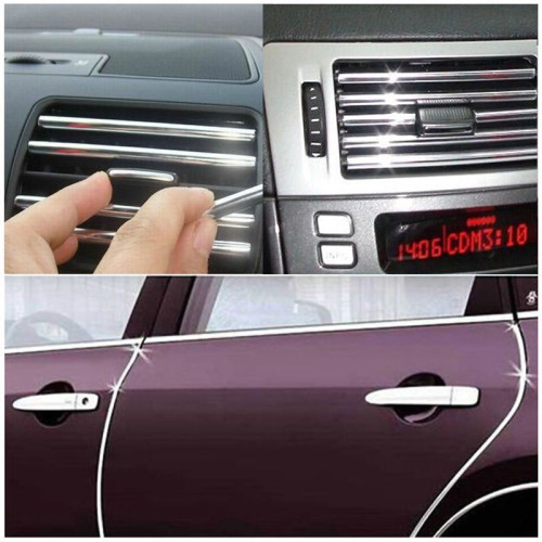 Protetor Cromado para bocas de ar condicionado de carro - 3mt