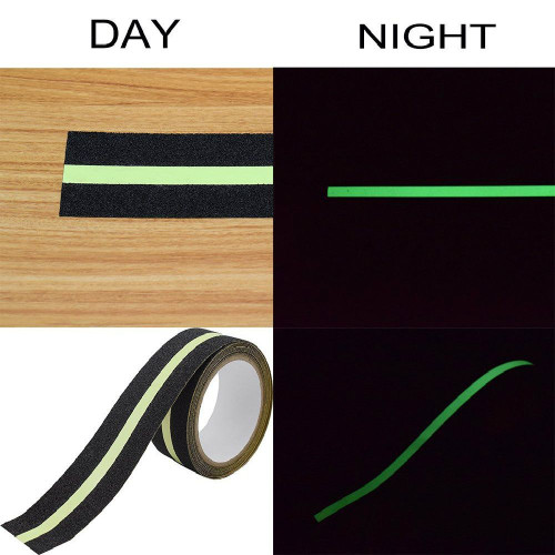 Black Anti-Slip adhesive tape with luminescent line - 50mm Best