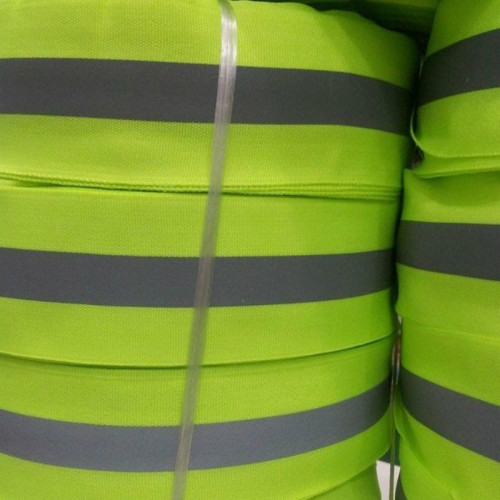 Fita de costura refletiva amarela/prateada - 30/50mm x 2MT