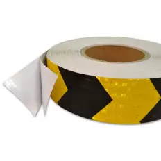 Nastro adesivo rifrangente giallo con frecce nere, per 2