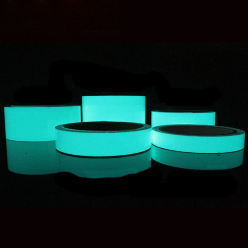 Nastro adesivo blu acquamarina luminescente si illumina al buio