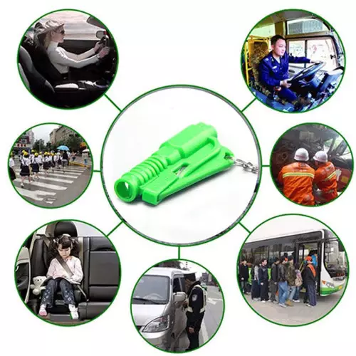 Martello d'emergenza che in caso di incidente rompe il vetro e