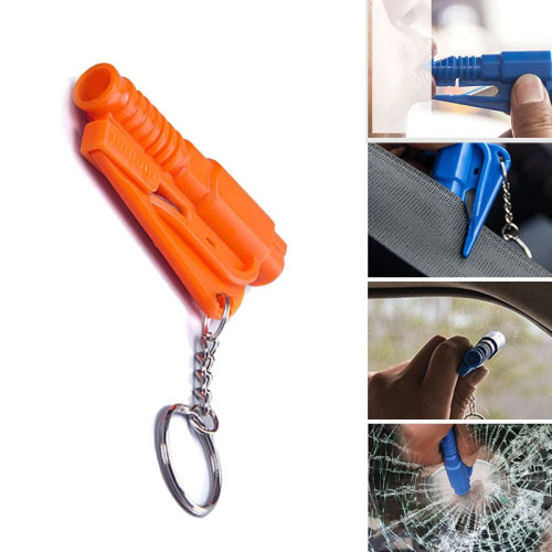 Martello d'emergenza che in caso di incidente rompe il vetro e