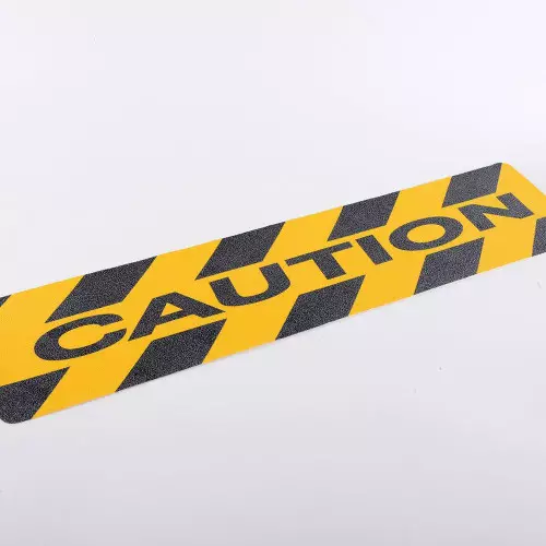 Gelb-schwarzer rutschfester Aufkleber mit Aufschrift "CAUTION"