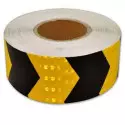 Reflective Yellow and Black chevron hazard warning prismatic