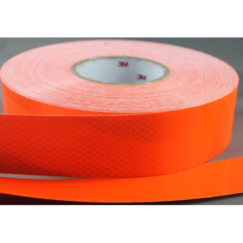 Cinta adhesiva reflectante naranja fluorescente para una