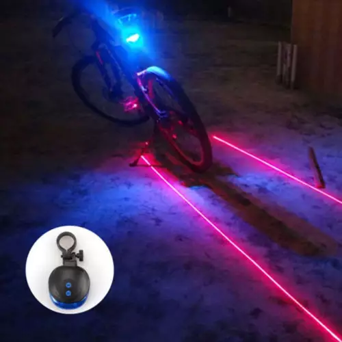 Luce posteriore per bicicletta a led blu con laser segnalazione